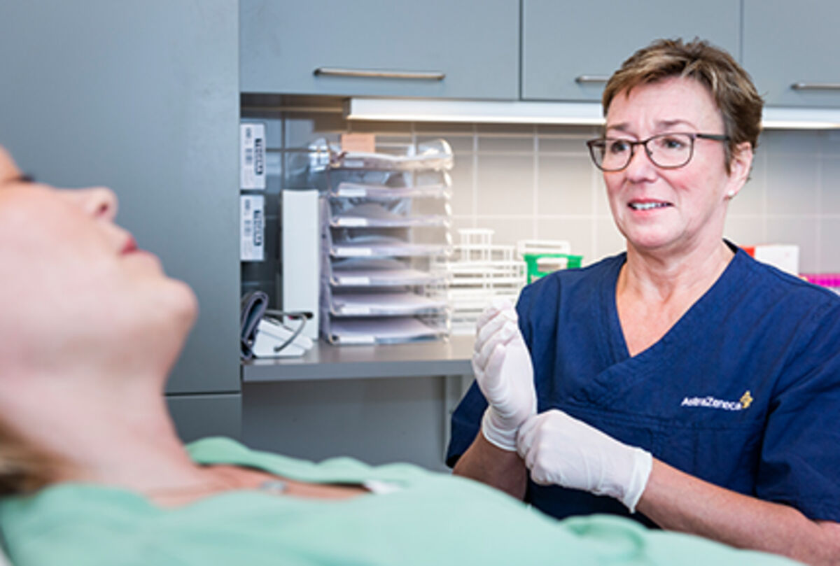 Nurse examining a patient