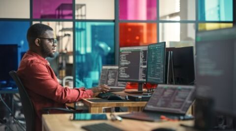 Strong focus on data protection: person working at a computer