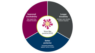 Chart highlighting the three main benefits of virus-like particles